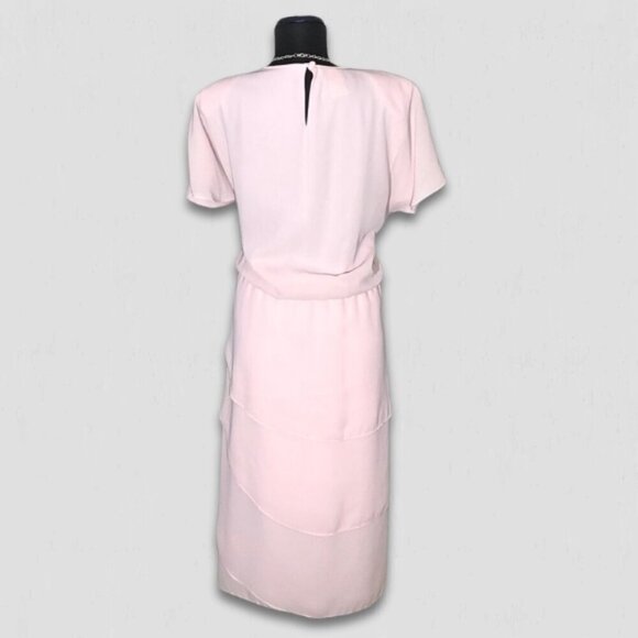 Vintage Monica Richards California Pink Tiered Dress 12 - Picture 2 of 8